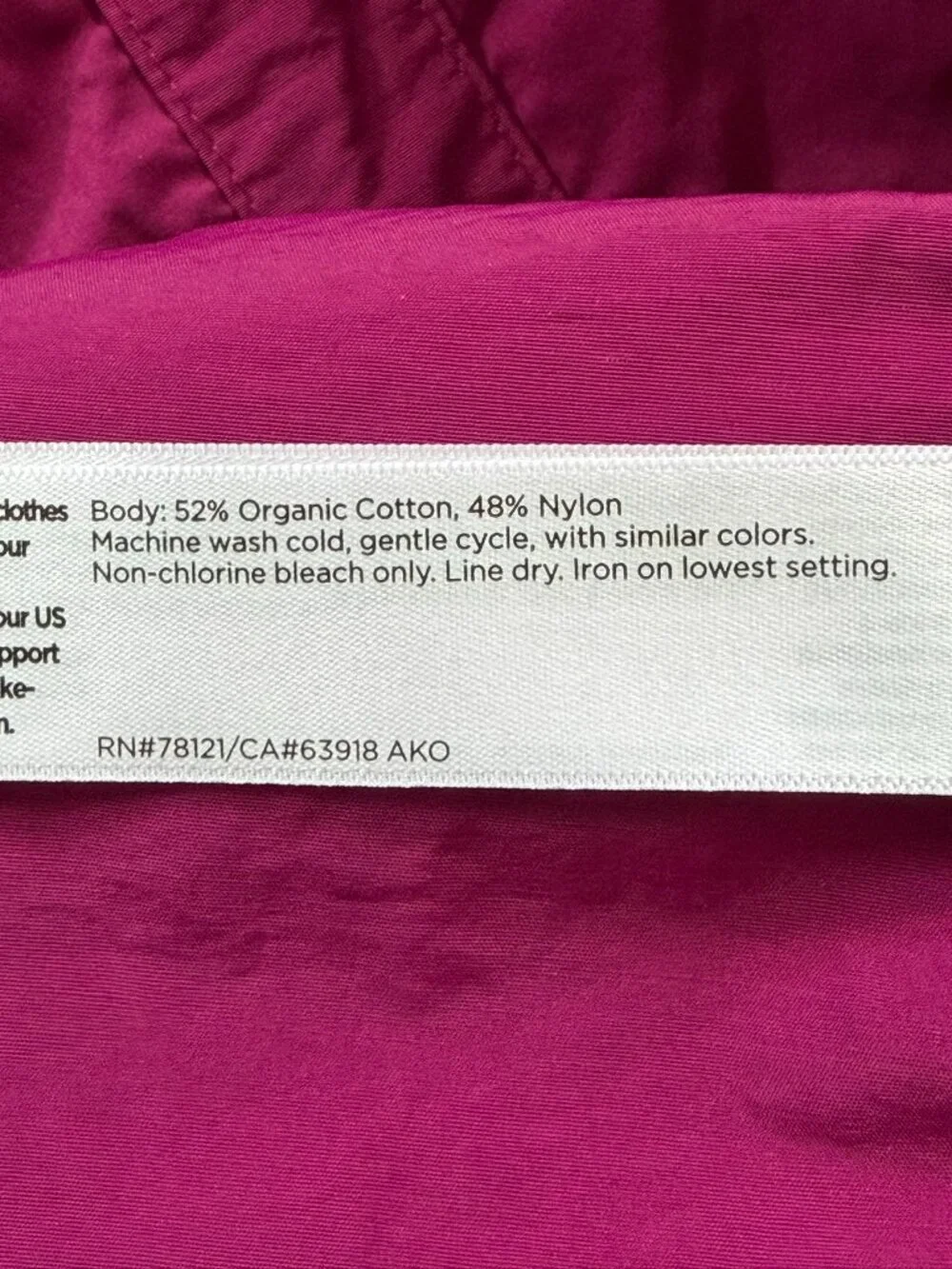 Eileen Fisher Organic Cotton Nylon Parka Anorak Rain Hooded Jacket Fuchsia M